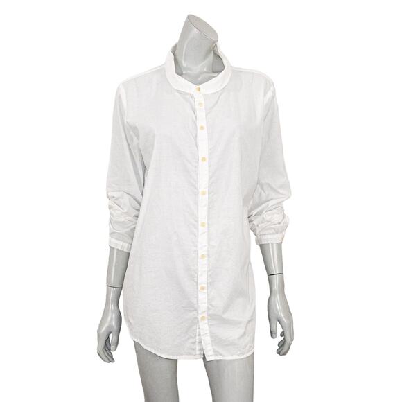 CP SHADES Women's Cotton White Button up Shirt Long Sleeve Size Large - Picture 1 of 12